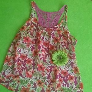 Aeropostale Sheer Floral Lace Over Tank sz.XL #39